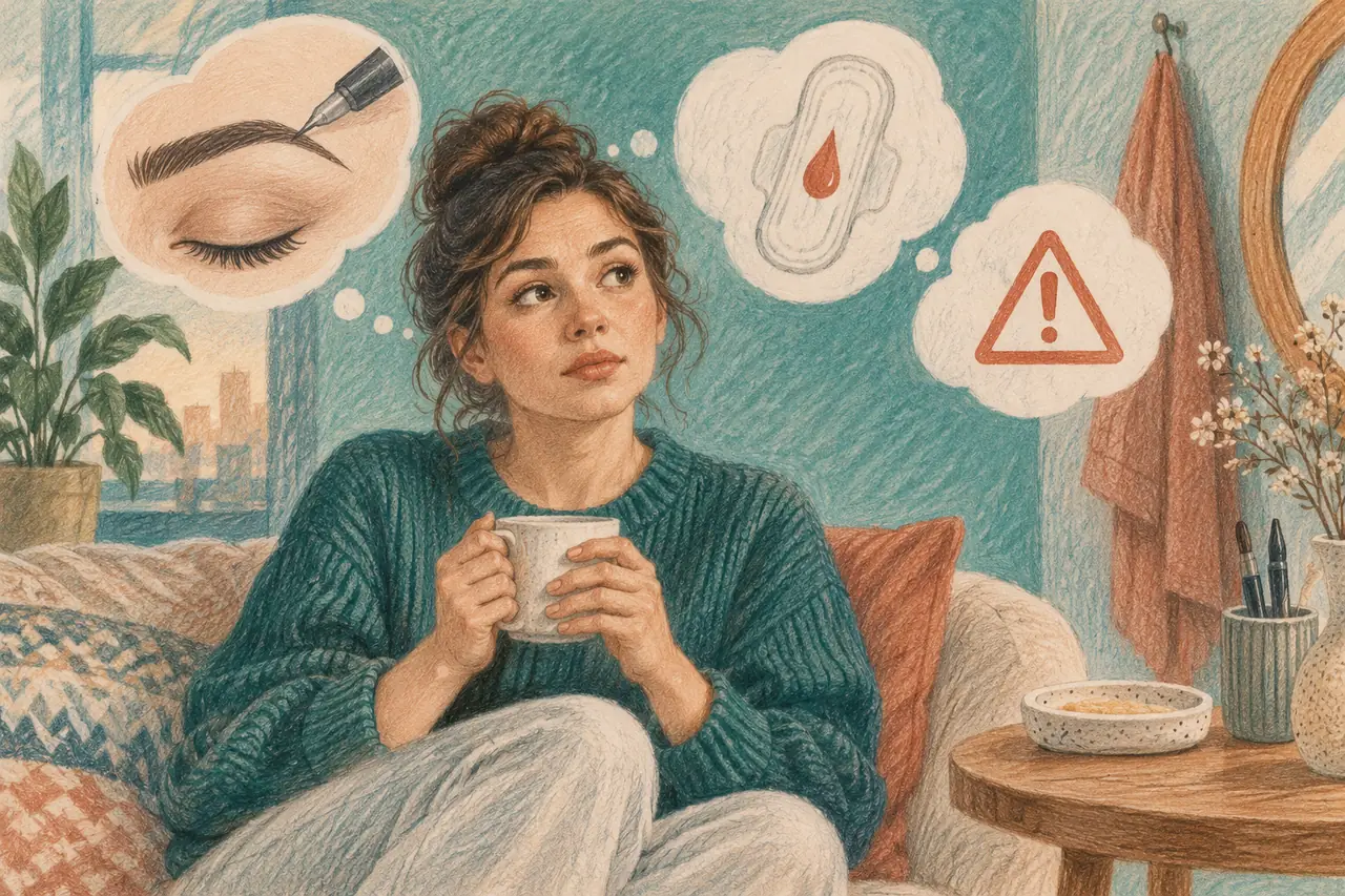 Иллюстрация к материалу «Можно ли делать татуаж во время месячных и какие могут быть осложнения?»