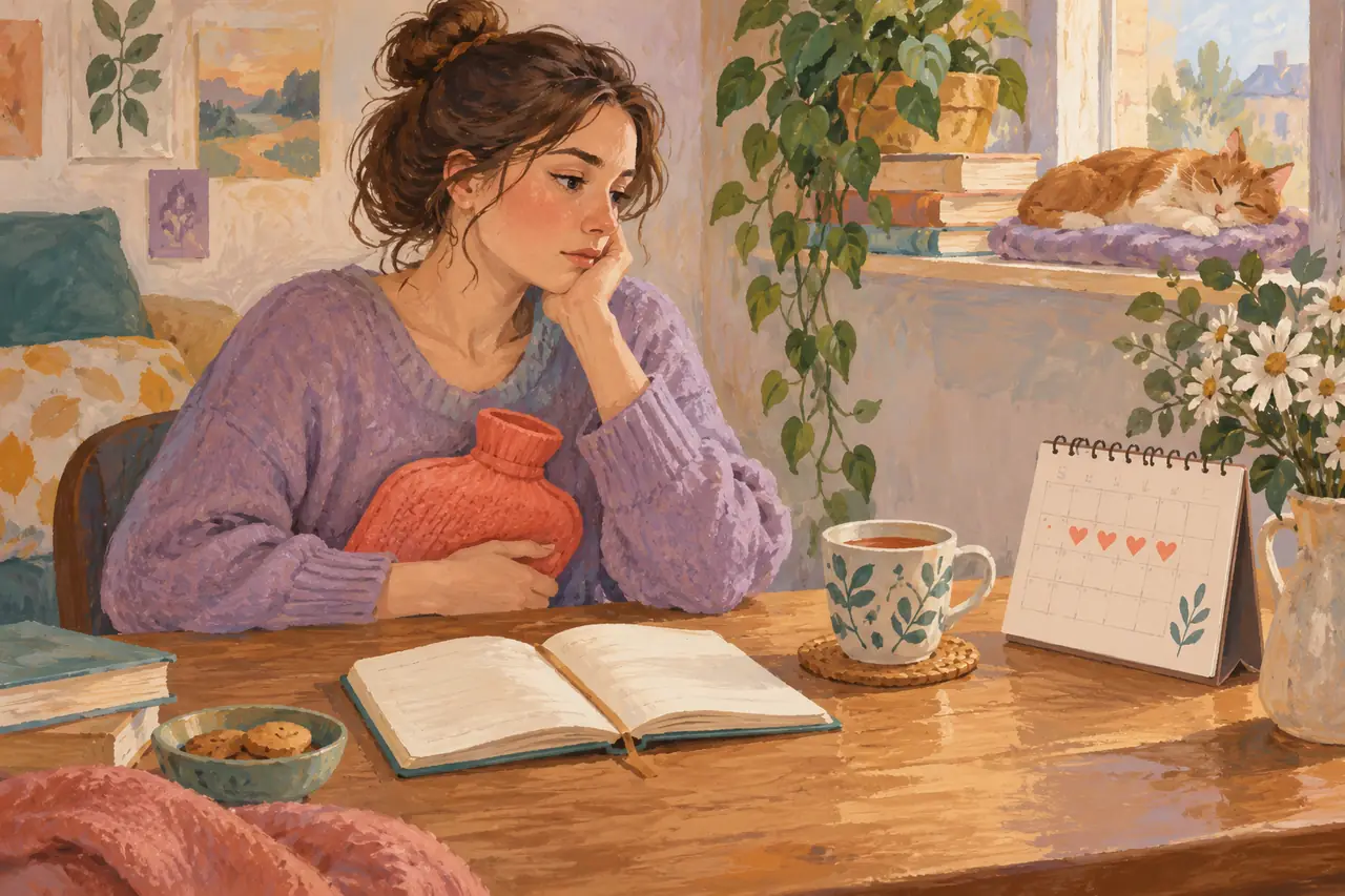 Иллюстрация к материалу «Почему за неделю до начала месячных болит низ живота?»
